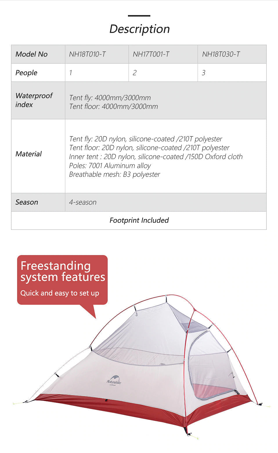 Lightweight Rainproof Outdoor Climbing Tent