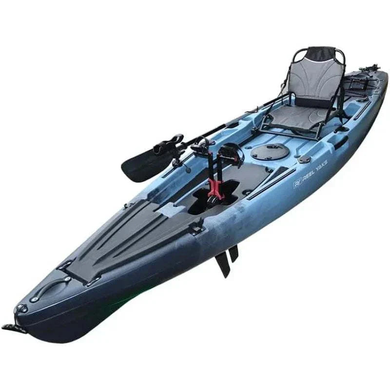 12' Pedal Fin Drive Powered Fishing Kayak | Sit-on-Top or Stand-Capable | 550 lbs Capacity. Ideal for All Ages | Ideal for Ocean